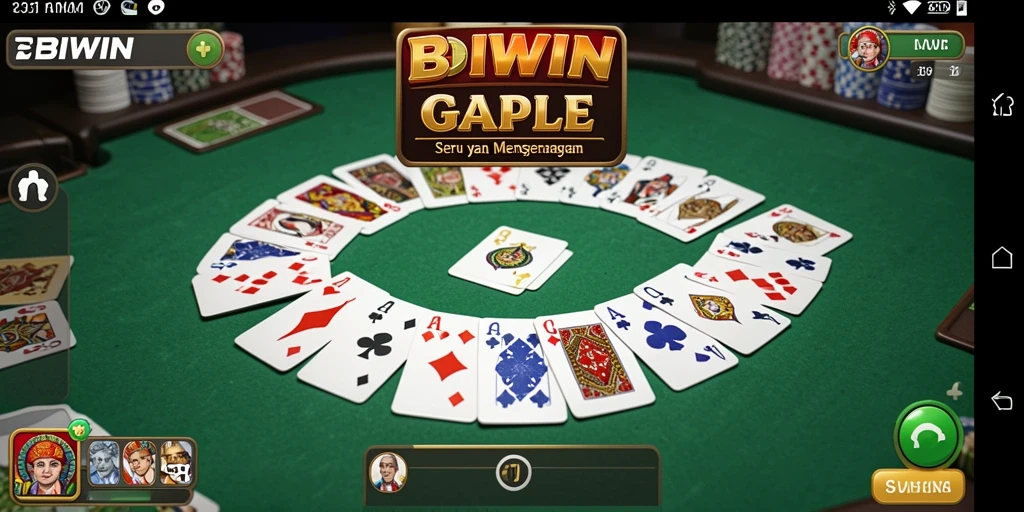 Tampilan gameplay seru di BIWIN dengan desain kartu yang menarik.