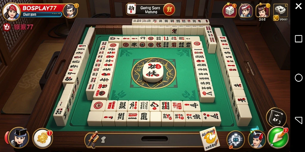 Tampilan permainan Mahjong yang menakjubkan di BOSPLAY77.