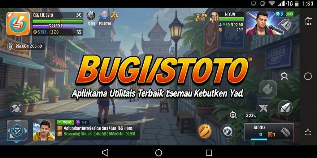 Tampilan utama aplikasi BUGISTOTO dengan fitur Utility yang lengkap.