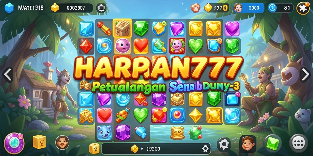 Tampilan menarik gameplay HARAPAN777 dalam dunia Match-3.