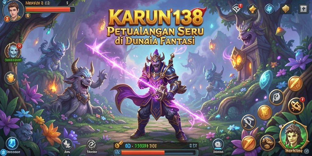 Screenshot utama KARUN138 menunjukkan aksi seru dalam dunia fantasi.
