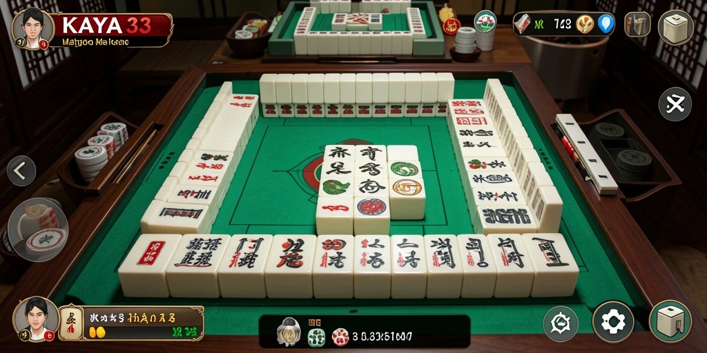 Screenshot KAYA33 menunjukkan gameplay Mahjong yang seru dan menantang.