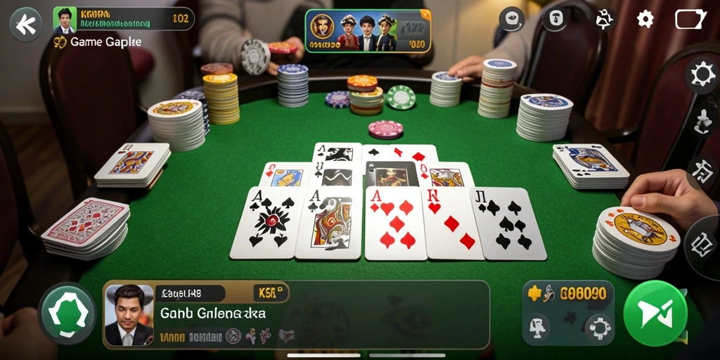 Tampilan gameplay KKRP yang seru dan menegangkan saat bermain Gaple.