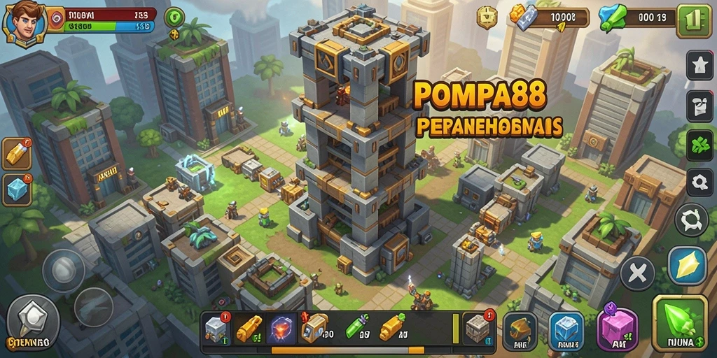 Screenshot POMPA88 menunjukkan aksi seru dalam mengatur strategi Tower Defense.
