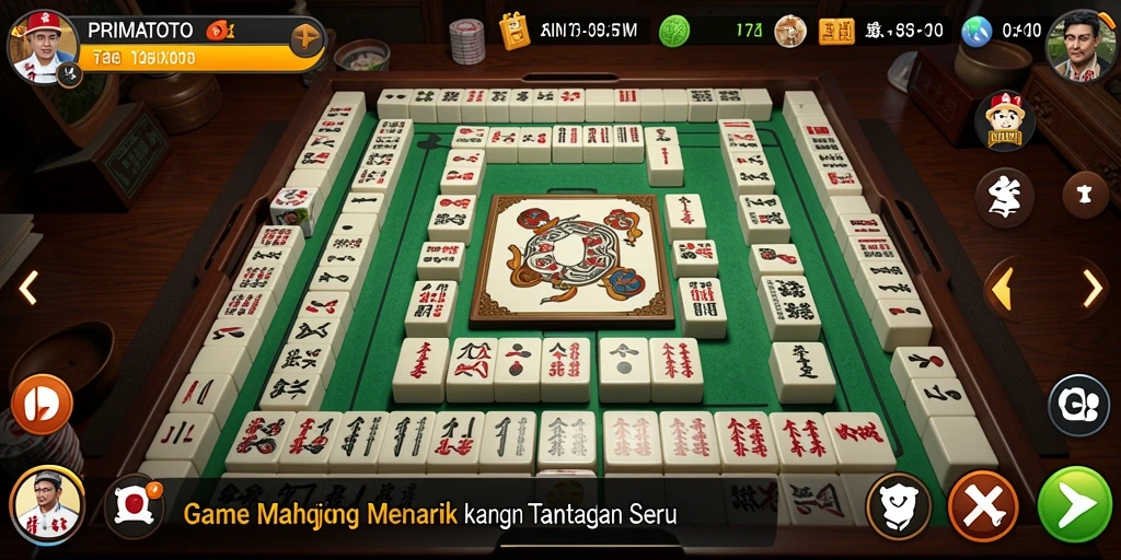 Tampilan gameplay Mahjong yang menarik di PRIMATOTO.