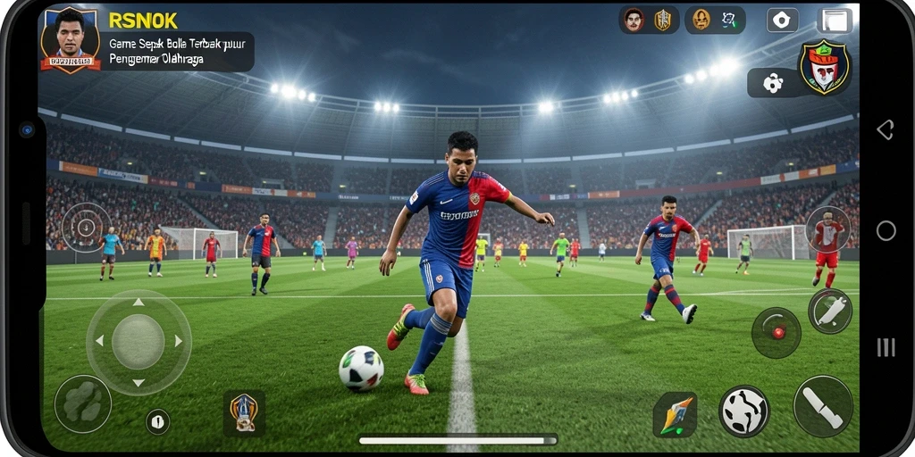 Gameplay RSNOK menampilkan aksi seru dan grafis sepak bola yang memukau.