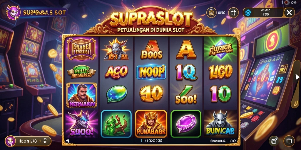 Screenshot gameplay SUPRASLOT menampilkan petualangan seru dan tantangan menarik.