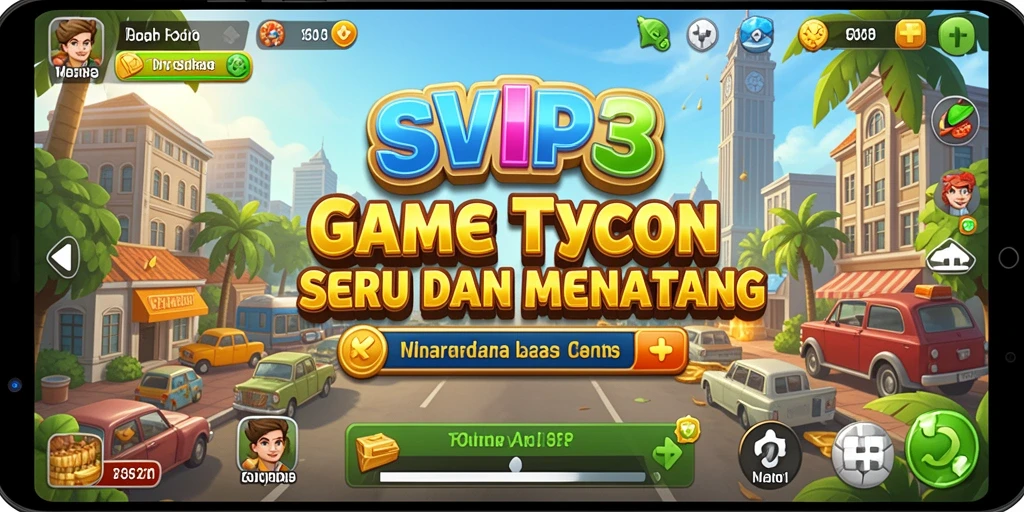 Screenshot menampilkan gameplay seru dalam SVIP3 dengan elemen Tycoon.