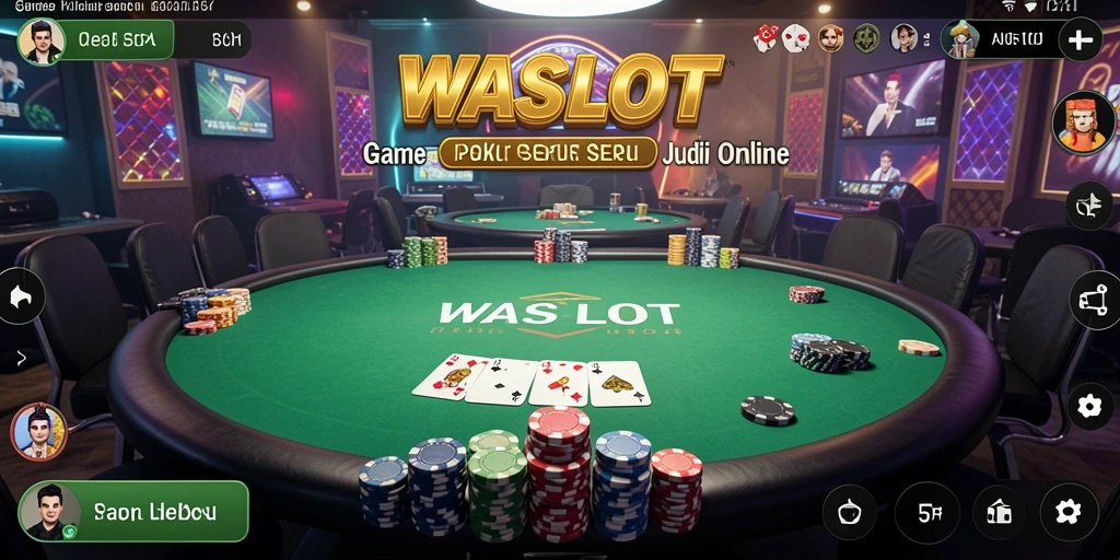 Tampilan layar permainan WASLOT dengan aksi poker yang mendebarkan.