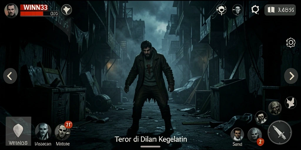 Tampilan gameplay <strong>WIN33</strong> yang menegangkan dan menyeramkan.