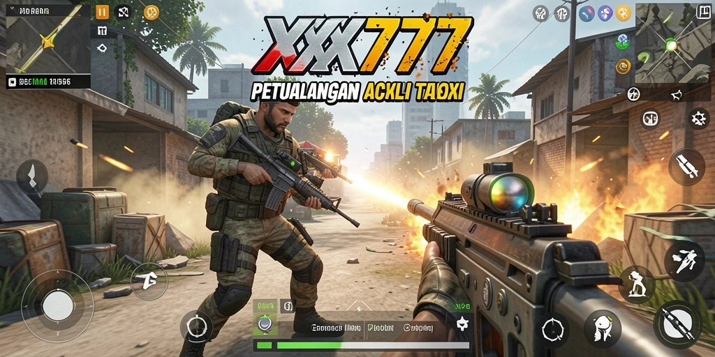 Tampilan gameplay <strong>XXX777</strong> yang menegangkan dalam aksi TPS.